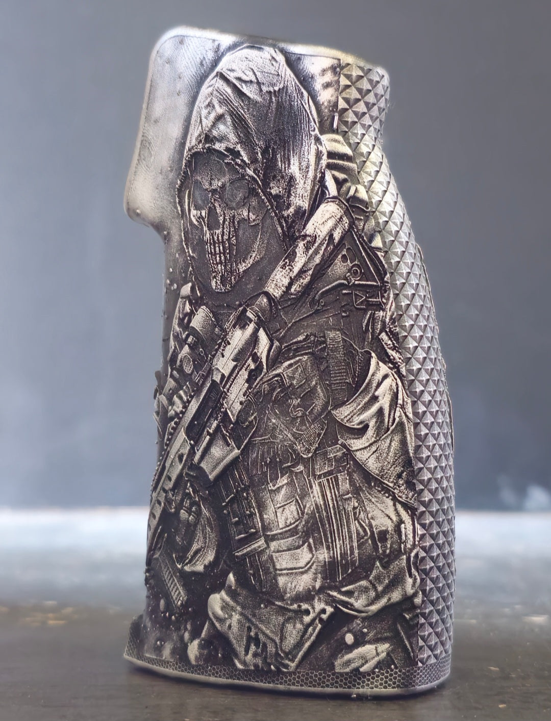 Lambda-Grips Ghost 2 LTD AR vertical pistol grip, limited-edition hand-painted design, precision-fit polymer grip crafted in Colorado for control and style