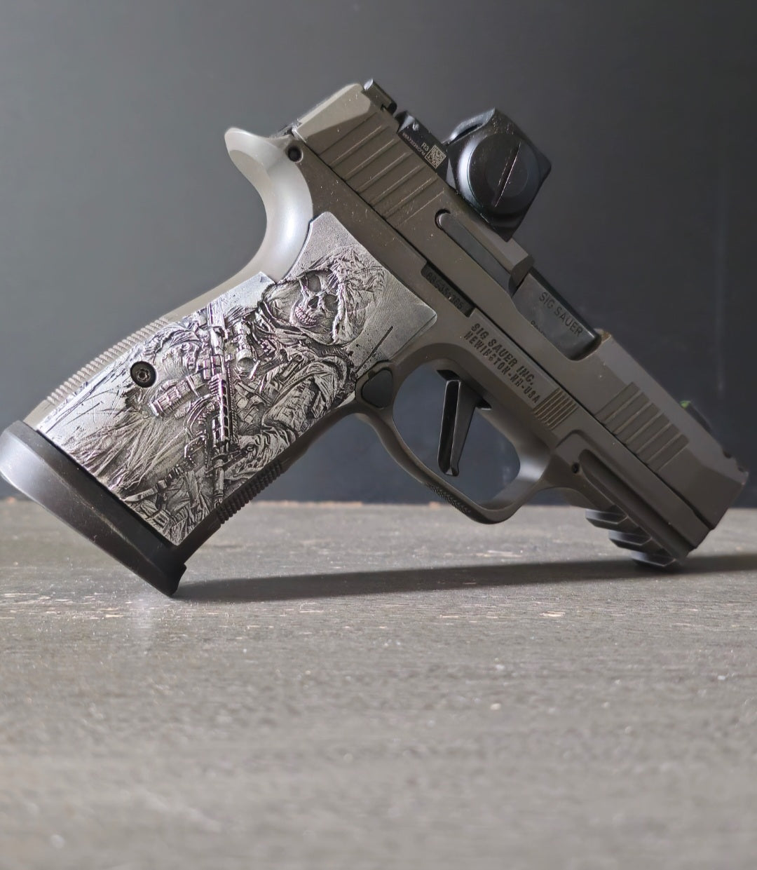 ambda-Grips Ghost LTD P365 Legion grips, limited-edition hand-painted panels, precision-fit design crafted in Colorado.