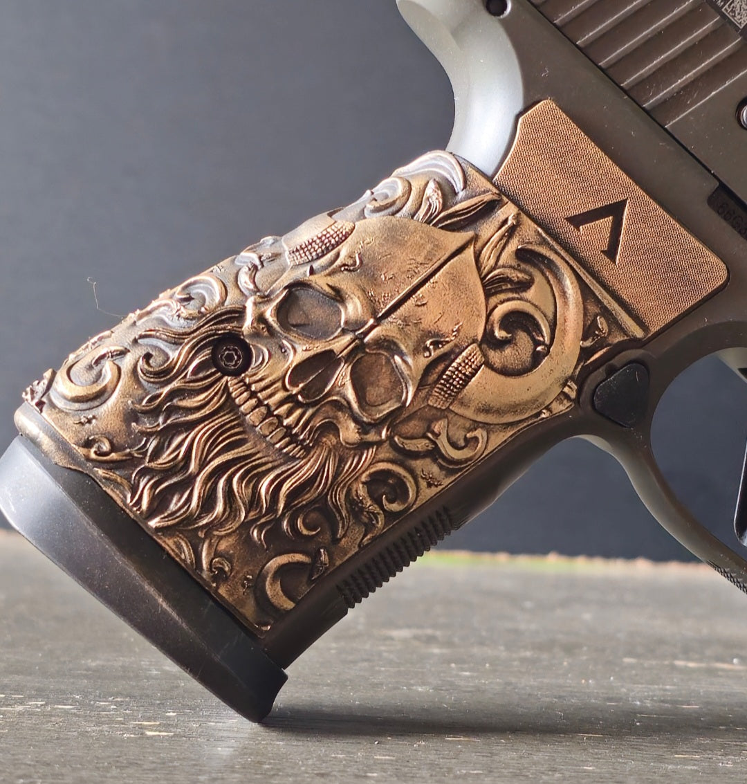 Sig Sauer P365 AXG Legion Grips - Weathered Skull Fatboy LTD
